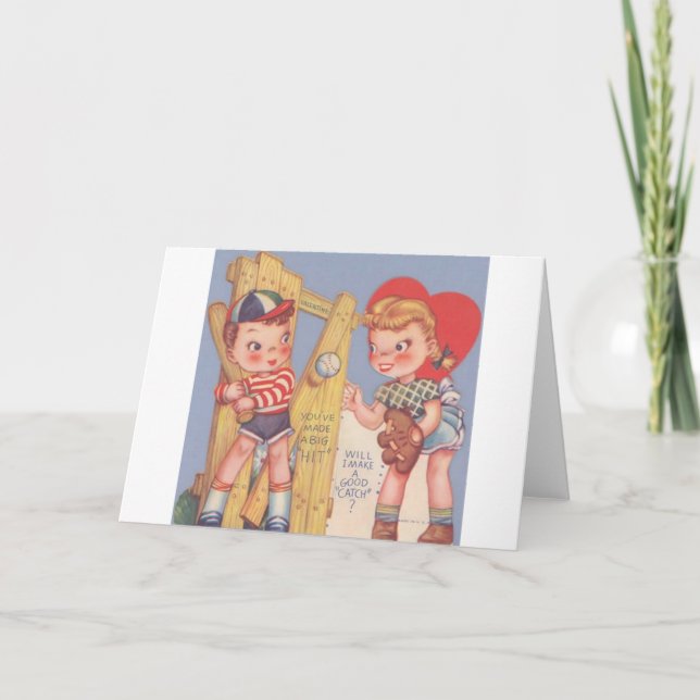 Festiva Tarjeta de El día de San Valentín de béisbol de ép (Anverso)