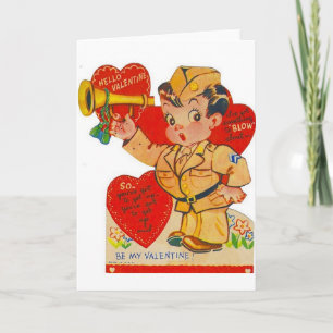 Festiva Tarjeta de El día de San Valentín de Bugler Milita