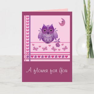 Festiva Tarjeta de El día de San Valentín de búho mate