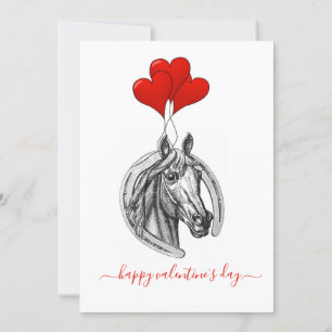 Festiva Tarjeta de El día de San Valentín de caballos y co