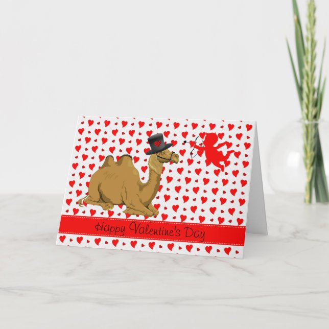Festiva Tarjeta de El día de San Valentín de camello Hump  (Anverso)