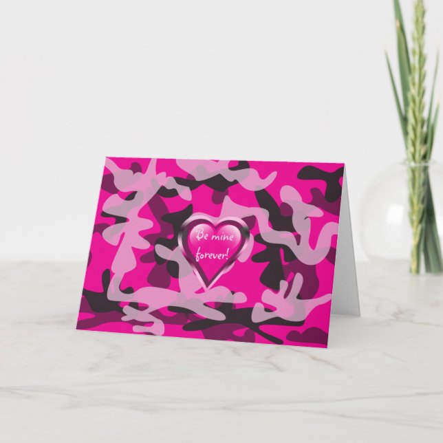 Festiva Tarjeta de el día de San Valentín de camuflaje (Anverso)