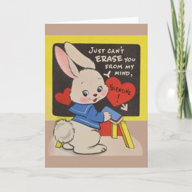 Festiva Tarjeta de El día de San Valentín de conejo de épo (Anverso)