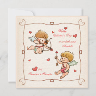 Festiva Tarjeta de El día de San Valentín de Cupidos para 