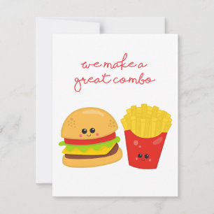 Festiva Tarjeta de El día de San Valentín de hamburguesas 