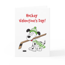 Tarjeta de El día de San Valentín de hockey - Perr