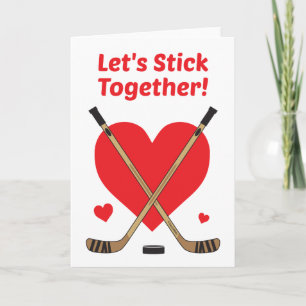 Festiva Tarjeta de El día de San Valentín de hockey - Siga