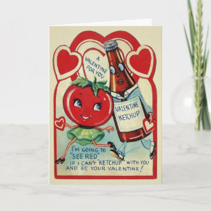 Festiva Tarjeta de El día de San Valentín de Ketchup vinta