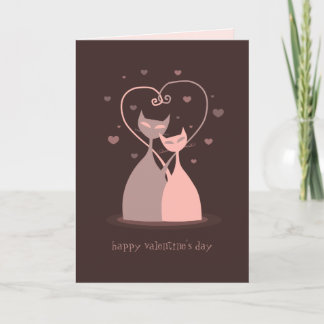 Festiva Tarjeta de El día de San Valentín de los gatos de