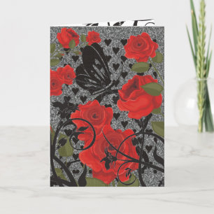 Festiva Tarjeta de El día de San Valentín de mariposa y Ro