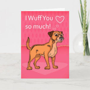 Festiva Tarjeta de El día de San Valentín de perro del ter