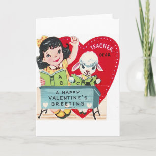 Festiva Tarjeta de El día de San Valentín de profesor retr