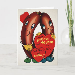 Festiva Tarjeta de El día de San Valentín de salchicha