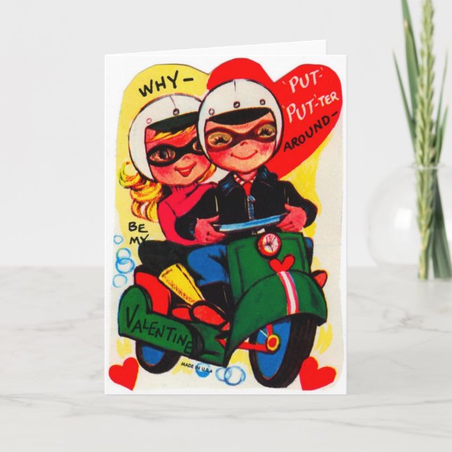 Festiva Tarjeta de El día de San Valentín de Scooter de Vi (Anverso)