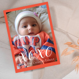 Festiva Tarjeta de El día de San Valentín fotográfico XOXO