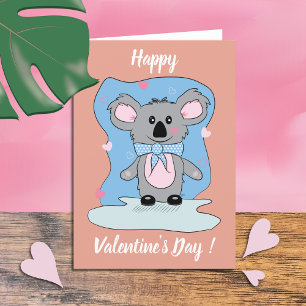 Festiva Tarjeta de El día de San Valentín infantil Koala