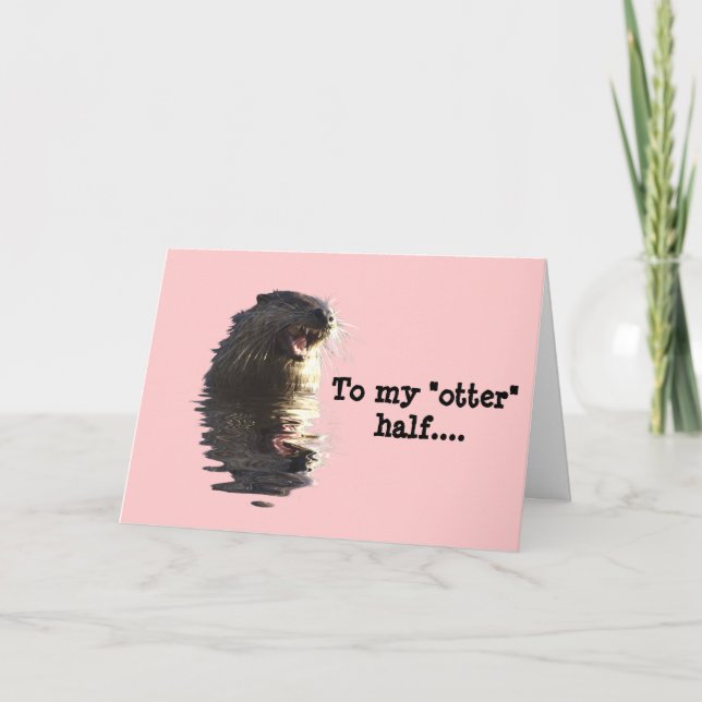 Festiva Tarjeta de El día de San Valentín OTTER (Anverso)