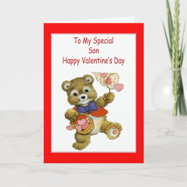 Festiva Tarjeta de el día de San Valentín para el hijo (Anverso)