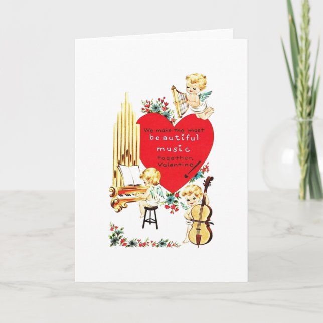 Festiva Tarjeta de El día de San Valentín para músicos de  (Anverso)