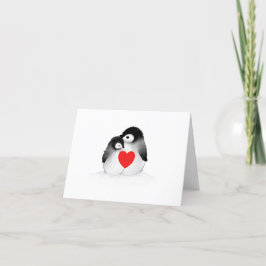 Festiva Tarjeta de El día de San Valentín Penguin Heart