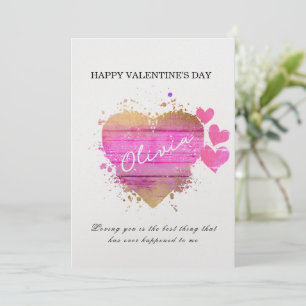 Festiva Tarjeta de El día de San Valentín personalizada de