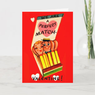 Festiva Tarjeta de El día de San Valentín Retro Coincide
