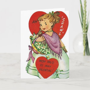 Festiva Tarjeta de El día de San Valentín Retro Southern B