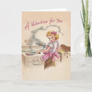 Festiva Tarjeta de El día de San Valentín Retro Wife