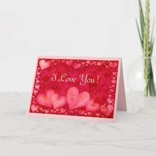 Festiva Tarjeta de El día de San Valentín roja "I love you
