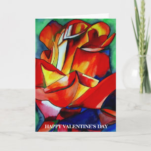 Festiva Tarjeta de El día de San Valentín Rosa de Red Fran