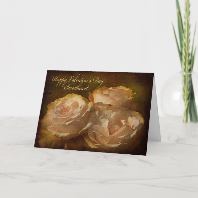 Festiva Tarjeta de El día de San Valentín Rosa texturizada (Anverso)