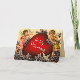 Festiva Tarjeta de El día de San Valentín Vintage