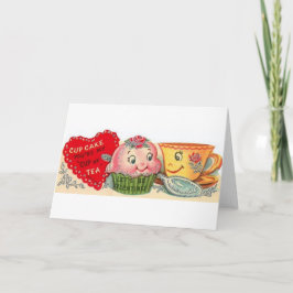 Festiva Tarjeta De El día de San Valentín Vintage Cupcake 