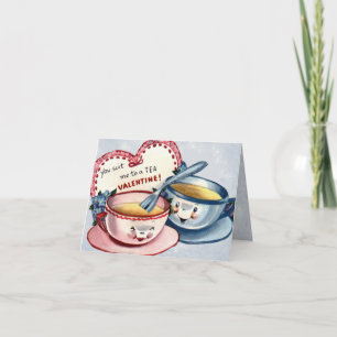 Festiva Tarjeta de El día de San Valentín Vintage para niñ