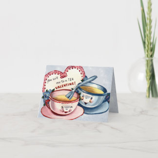 Festiva Tarjeta de El día de San Valentín Vintage para niñ