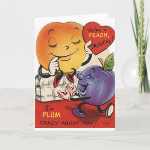 Festiva Tarjeta De El día de San Valentín Vintage Peach Y 