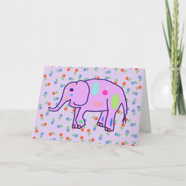 Festiva Tarjeta de elefante de camuflaje (Anverso)
