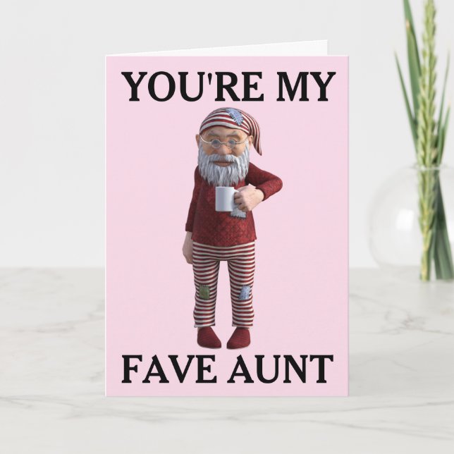 FESTIVA TARJETA DE ELF DE AUNT BIRTHDAY GNOME (Anverso)