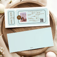 Tarjeta de Embarque Azul Polvoriento Cósmica Boda