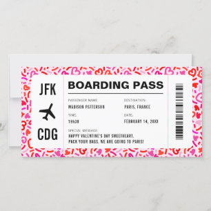 Festiva Tarjeta de embarque de vuelo de día de San Valentí