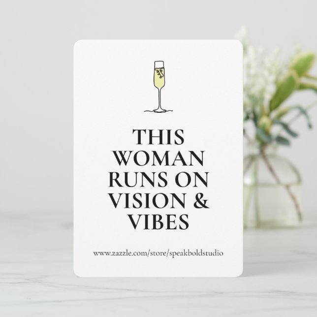 Festiva Tarjeta de Empoderamiento para Mujeres, Vibracione (Anverso de pie)