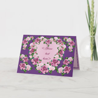 FESTIVA TARJETA DE ENCARGO DEL CORAZÓN COLOR DE ROSA