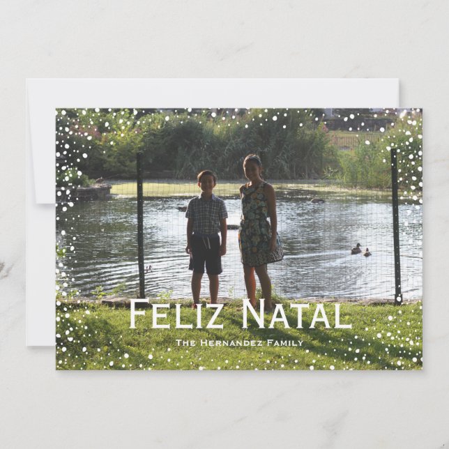 Festiva Tarjeta de encargo Feliz de las nevadas completas (Anverso)