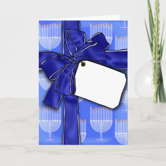 FESTIVA TARJETA DE ENVÍO DE HANUKKAH (Anverso)