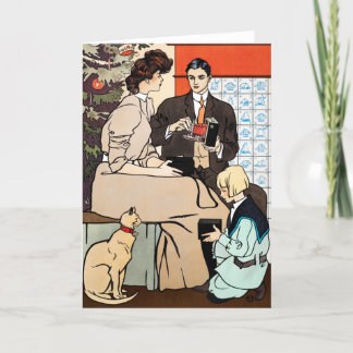 Festiva Tarjeta de escenas de la familia Art Nouveau de Na