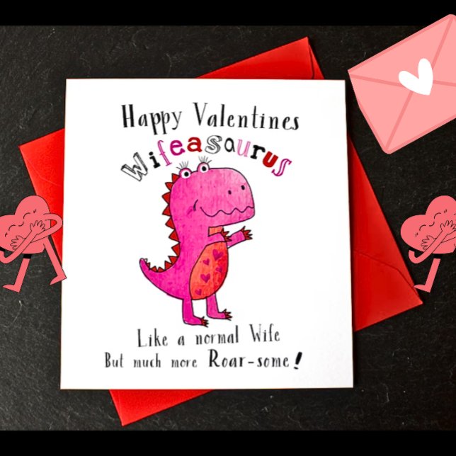 Festiva tarjeta de esposa de San Valentín de Dinosaurio li (Subido por el creador)