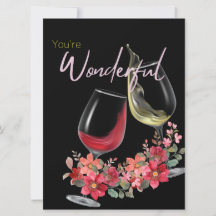 Tarjeta de estilo de vino para amigos