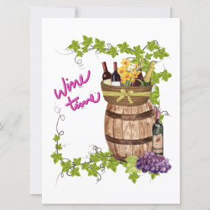 Festiva Tarjeta de estilo de vino para amigos