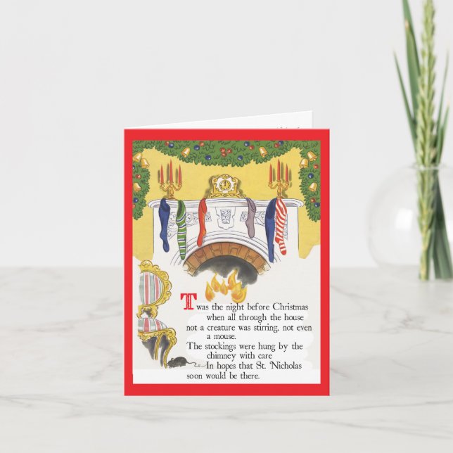 Festiva Tarjeta de estilo retro "Noche antes de Navidades" (Anverso)