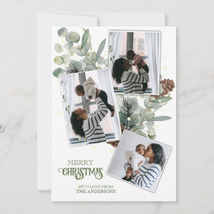 Festiva Tarjeta de Eucalyptus y Navidades de Pino